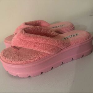 Torrid Pink Women's Platform Fuzzy Sandals
